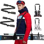 4 Pieces Adjustable Ski Pole Straps Ski Boot Carrier Straps Snowboard Boot Shoulder Carrier Sling Leash Ski Carrier Straps for Men Women Skiing Ice Roller Skating