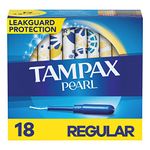 Tampax, Pearl Tampons, Plastic Applicator, Regular Absorbency, 18 Count