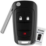 KeylessPros 3-Button Flip Keyless Entry Remote Key Fob Replacement, Compatible with 2010-2017 Chevy Equinox, 2012-2016 Sonic, 2010-2016 GMC Terrain OHT01060512