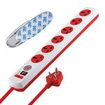 MX Spike Guard Surge Protector with 6 Universal Socket, Master Switch, Fuse, LED Indicator Extension Board, 1.5 Meter (MX-3769-1.5m)