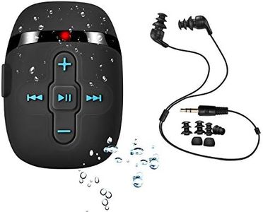 SEWOBYE Waterproof MP3 Player for Swimming and Running, Underwater Headphones with Short Cord, Shuffle Feature