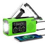 NITIGO Radios for Emergency, Multifunction Solar Charger Hand Crank Radio NOAA Weather AM/FM Radio 4000mAh with USB Charged, Reading Lamp, Flashlight, SOS Alarm, Headphone Jack for Camping Emergencies