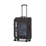 V Lite - Moscow 24"/70 cms Grey Medium Check-in Softside Trolley Bag, Expandable Suitcase Travelling Luggage with Anti-Theft Zippers for Men and Women