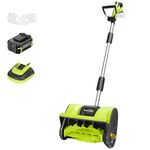 SnapFresh 20V Brushless Snow Shovel, 5-Car Driveway Cordless Snow Thrower Kit, 3-Speed, 300lbs/Min, 12" Lightweight Snow Blower, Adjustable Handle, 4.0Ah Battery & Fast Charger Included