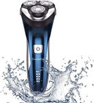 Electric Razor for Men, SweetLf Men’s Electric Shaver Rechargeable Wet & Dry with High Precision Beard Trimmer, 3D Rotating Heads, IPX7 Waterproof, 60mins Quick Charging and 120 mins Battery Life