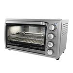 BLACK+DECKER 6 Slice Toaster Oven with Rotisserie, 5 Functions, Silver, TO4314SSD