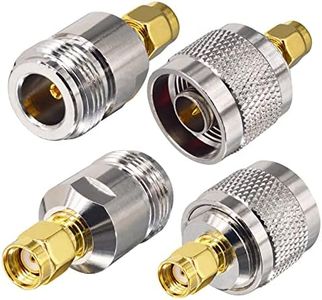 Boobrie 4PCS Conector RP-SMA Macho a N Adaptador RP-SMA Macho a N Macho Conector RP-SMA Macho a N Hembra Conector Antena N a RP-SMA para Antena WiFi Antena Radio CB Emisión Transmisor Netgear TP-Link
