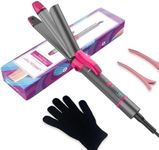 Curling Iron, Lescolton 2 in 1-Curling Wand Travel Hair Straightener, 1 Inch Dual Voltage Curl Wand Barrel, Fast Heating Flat Iron for Girls & Women (Purple)