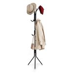 Youyijia Coat Rack Stand Cloak Rack Metal Hanger with 12 Hooks Clothes Rack 3 Tier Freestanding Storage Holder Hat Handbag Jacket Umbrella Hanging Organiser for Homes Office Entryway Hallway Black