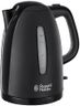 Russell Hobbs Textures Electric 1.7L Cordless Kettle (Fast Boil 3KW, Black Premium Plastic, matt & high Gloss Finish, Removable Washable Anti-Scale Filter, Push to Open lid, Perfect Pour spout) 21271