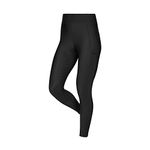 LeMieux Naomi Pull On Breeches with Full Seat Silicone Grip in Black - Supportive Elasticated High Waist - Lightweight Women's Horse Riding Pants - UK 14