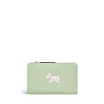 Radley London Loyal Radley Medium Bifold Purse for Women, in Green Fig Grained Leather with Appliqué Dog