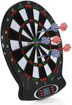 Electronic Board, Automatic Scoring LCD Display, 15 Inches Soft Tip Electric Dartboard with Digital Scoreboard (6 Darts Included)