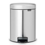 Matt Steel Fingerprint Proof , 5 L : Brabantia Pedal Bin newIcon with Plastic Inner Bucket, 5 Litre - Matt Steel Fingerprint Proof