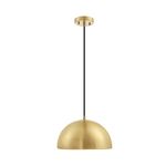 Novogratz x Globe Electric 65826 Hazel 1-Light Pendant Lighting, Matte Brass