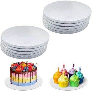 EZONEDEAL 10 Pack Silver Cake Boards Sliver Foil Round Cake Circles, Cake Base Cardboards Same Size for Cake Decorating (12inch)