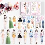 LUCKKY Magnetic Dress Up Baby, Magnetic Princess Dress Up Paper Doll, Magnet Dress Up Games, Pretend and Play Travel Playset Toy Magnetic Dress Up Dolls for Girls (A)