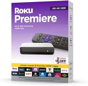 Roku 3920RW-SW Premiere | Lecteur multimédia en streaming 4K/HDR Wi-Fi avec câble HDMI haut débit de qualité supérieure et télécommande simple