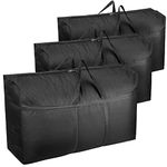 wsryx 3 Pack 180L Extra Large Under Bed Storage Bags With Zips, Thicker 600D Oxford Waterproof Garden Moving Storage Boxes For Clothes, Duvet, Christmas Decoration, 39.4×23.6×11.8inch