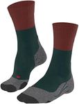 FALKE Men's TK2 Explore Hiking Socks, Mid Calf, Medium Padding, Athletic Sock, Breathable Quick Dry, Merino Wool, Green (Holly 7385), 6.5-8.5, 1 Pair