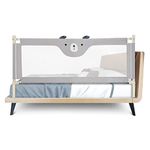 COSTWAY Bed Rail, Vertical Lifting Baby Beds Guard with Double Safety Lock & Adjustable Height, Anti-Fall Protection Mesh Guardrail for Toddlers Kids (175cm)