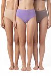 Van Heusen Women Hipster Panty - 100% Super Combed Cotton - Pack Of 3 - Anti Bacterial, No Marks Waistband, Moisture Wicking, Full Coverage, Multi