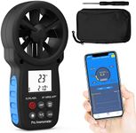 SURLABA Bluetooth Outdoor Anemometer, Digital Wind Speed Meter Range 0.3-30m/s & APP Supported, Wind Gauge with MAX/MIN/AVG Modes & Temperature Test, Air Velocity Tester for Drones, Sailing, Shooting