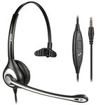 Wantek Wired Cell Phone Headset Mono with Noise Cancelling Mic, 3.5mm Phone Headset