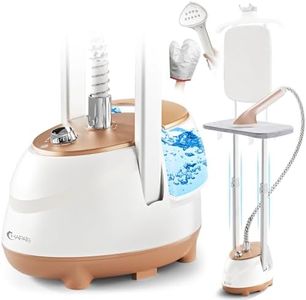 HAPAIS Garment Steamer for Clothes,Steamers with Adjustable Double Pole Stand,Vertical & Horizontal Ironing,1800W Standing Clothes Steamer with 10 Ironing Modes,30-Second Heat Up