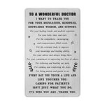 Doctor Gifts, Doctor Appreciation Card, Thank You Doctor, Steel Engraved Card for Doctor Day, I want to thank you for your dedication, kindness, knowledge wisdom, and support