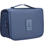 Travel Toiletry Bag, Hanging Toiletries Wash Bag Makeup Cosmetic Organizer Bags for Women Girls Kids Waterproof Foldable (Navy Blue)