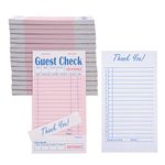 DGBDPACK Guest Check Pads EP-3632-1 (20 Pads), Total 1000 Pink Waitress Notepad, Server Order Pads