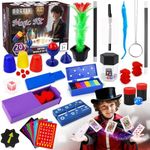 Magic Kit, Magic Tricks Includes Magic Wand and Magician Costume, Exciting Starter Magic Set Gift for Boys Girls Ages 6-12, Magic Tricks for kids, Perfect for Christmas, Halloween, and Birthday