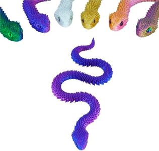 Nemoro 3D Printed Articulated Snake – 29.5'' Crystal-Like Movable Snake– Realistic Slithering Design, Collectible Articulated Model (Blue red)