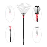 DAP Telescopic Metal Rake, 31 to 64 Inch Adjustable Expanding Handle Rake for Quick Clean Up of Lawn and Yard, Garden Leaf Rake and Roof | Garden Broom with Long Handle for Leaves