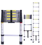 ATHENACREATIONS 9.5 feet Telescopic Ladder | 10 Durable Steps | Height Adjustable Aluminium Ladder | extendable & Collapsible Ladder for Home | EN131 Certified(2.9 Meter)