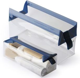 Cadence Parcel - Clear Travel Kit with Zipperless Magnetic Closure - Cove, Extra Large - Durable, Leak-Resistant and TSA Approved Toiletry Bag - Modular Organization - Recycled TPU (4 Qt)