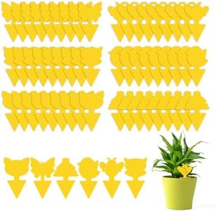 Flintronic Fruit Fly Traps, 60 Pack Yellow Double-sided Fungus Gnat Sticky Catcher, Double-Sided Fly Catchers, for Protect Plants and Control Multiple Insects