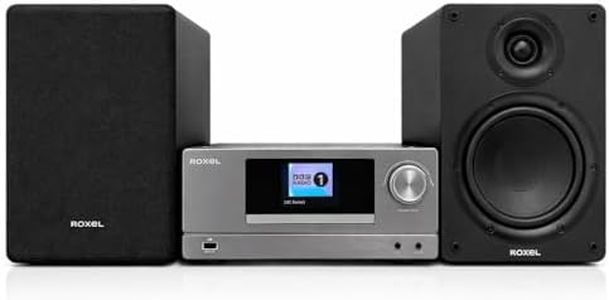 ROXEL All-in-One Hi-Fi System – CD Player, DAB+/FM Radio, BT 5.4, 100W Speakers, USB Playback, Optical TV Input, 3m Detachable Cables, Headphone Jack – Compact Home Stereo Audio, RCD-850BT (Gunmetal)