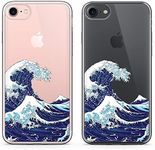 uCOLOR Japanese Wave Case for iPhone 6S Clear Case,iPhone 6 Transparent Clear Case for iPhone 8,iPhone 7 Hybrid TPU Bumple + Hard Back Cover for iPhone 6S/6/8/7 (4.7 inch)