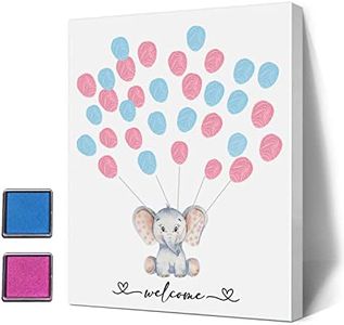 Gender Reveal Party Fingerprint Tree Sign, Elephant Theme Canvas Baby Shower, a Baby Shower Guest Book, Woodland Baby Shower Guest Book