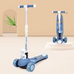 R for Rabbit Road Runner Astro Kids Scooter, Multi Level Adjustable Height, Smart Fold & PU LED Wheels Kick Scooter with Brake for 3+ Years Kids, Weight Capacity upto 75kgs|6 Months Warranty|(Blue)