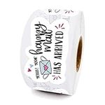 WHING Happy Mail Funny Small Shop Stickers, Online Retailers Shop Owners Order Packages Labels Small Business Thank You Sticker Envelope Seals, 500 Labels Per Roll, B3