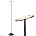 Brightech Sky LED Torchiere Super Bright Floor Lamp - Contemporary, High Lumen Light for Living Rooms & Offices - Dimmable, Indoor Pole Uplight for Bedroom Reading - Black Chrome