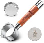 54mm Bottomless Portafilter with 3 Ear,100% Stainless Steel Basket & Puck Screen Included,Fits Breville Espresso Barista Series BES870/878/880 Machine, Walnut Handle