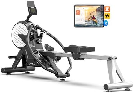 pooboo Rowing Machine, Max 350 LBS Magnetic Rower with LCD Monitor, Tablet Holder, Upgraded Rowing Machines for Home use