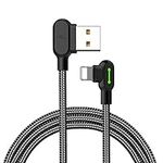 Mcdodo® LED 90 Degree Lightning cable to USB Fast Charging Cable data cable 2A Zinc Alloy Nylon Anti-Bending Anti-Fracture Compatible iPhone X 8 7 6 Plus iPad iPod（1.8m）