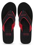 DOCTOR EXTRA SOFT Care Diabetic Orthopedic Pregnancy Flat Super Comfort Dr Flipflops and House Slippers for Women's and Girl's (Black-Red, numeric_5)