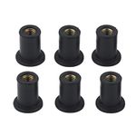 Tbest Motorcycle Windscreen Brass Nut,Rubber Well Nuts Windshields,Well Nuts,6pc M4 Durable Rubber Well Nuts Windshield Bolts replacement for Motorcycles Kayak Canoe Boats