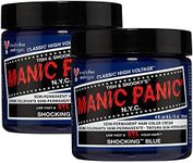 MANIC PANIC Shocking Blue Hair Dye – Classic High Voltage - (2PK) Semi Permanent Hair Color - Dark Blue With Purple Undertones - For Dark & Light Hair - Vegan, PPD & Ammonia Free - For Coloring Hair